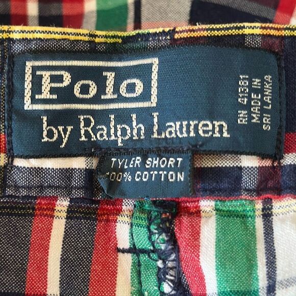 Vintage Polo Ralph Lauren Tyler Mens Chino Shorts  Size 34 Plaid - Picture 5 of 7